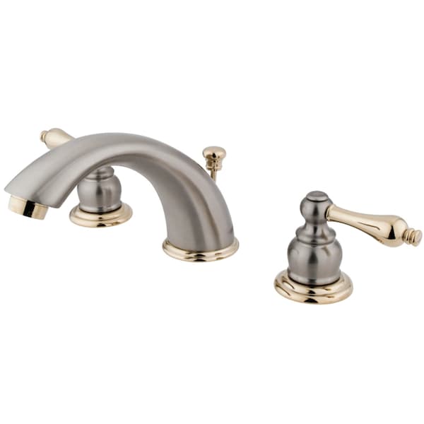 Victorian Widespread Bathroom Faucet, Nickel/ Brass